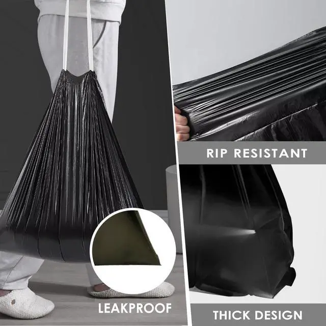 Alt view image 4 of 7 - Small Drawstring Trash Bags 1.3 Gallon, Black, 100 Count