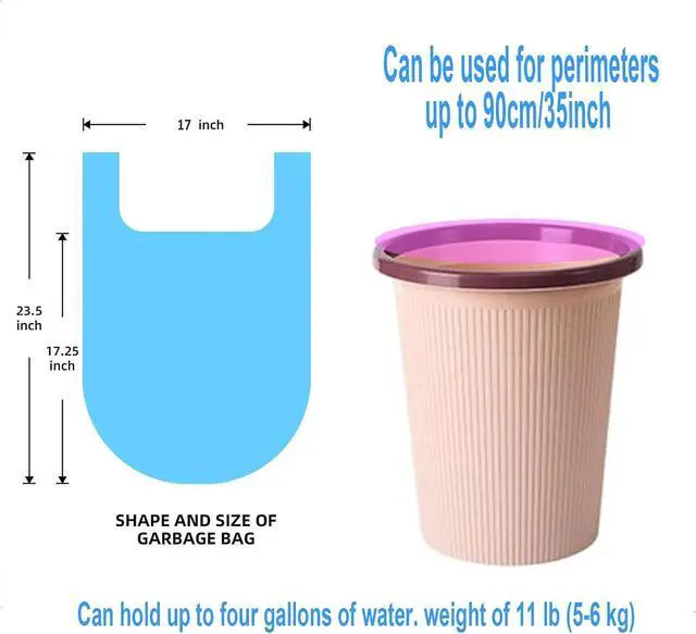 Alt view image 3 of 7 - 4 GALLON Bathroom Trash Bags, 4 Rolls/100 Counts Small HANDLES Garbage Bags for Office, Bathroom Wastebasket Waste Bin Colorful Portable Rubbish Bags (100)