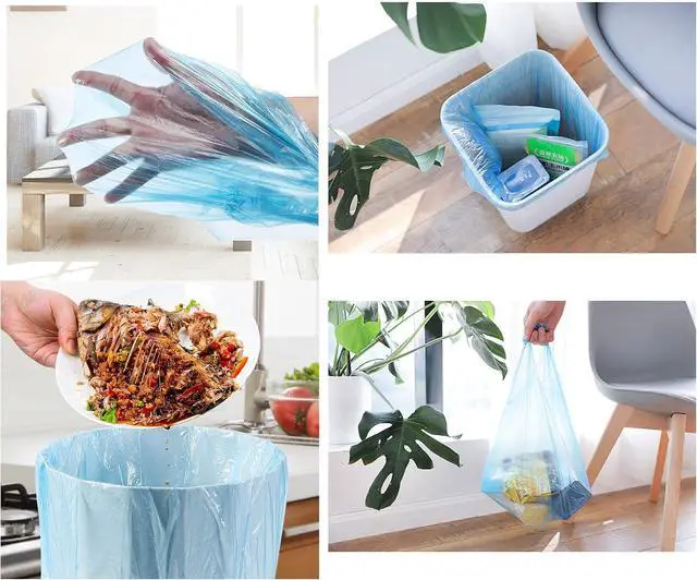 Alt view image 4 of 7 - 4 GALLON Bathroom Trash Bags, 4 Rolls/100 Counts Small HANDLES Garbage Bags for Office, Bathroom Wastebasket Waste Bin Colorful Portable Rubbish Bags (100)
