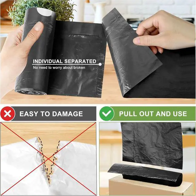 Alt view image 5 of 7 - 4 Gallon Drawstring Trash Bags, Black, 132 Count