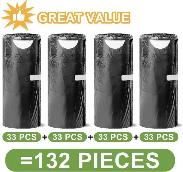 Alt view image 7 of 7 - 4 Gallon Drawstring Trash Bags, Black, 132 Count