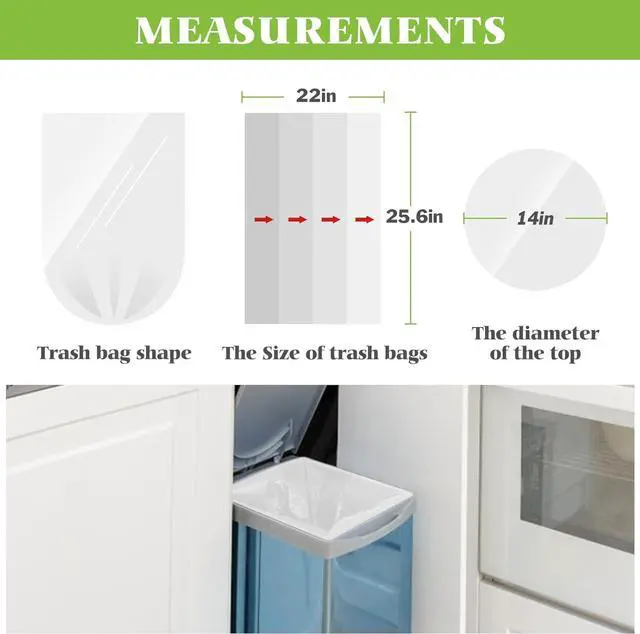 Alt view image 2 of 7 - Teivio Medium Clear Trash Bags 8 Gallon 70 Count Kitchen Garbage Bags