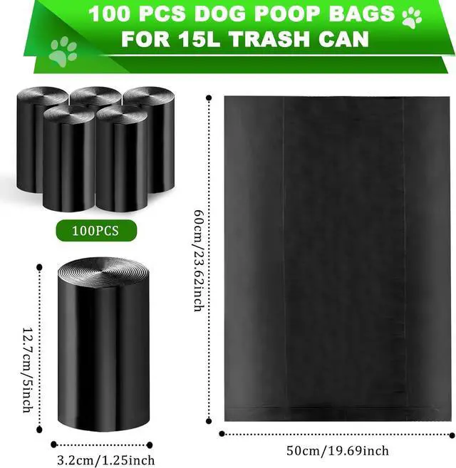 Alt view image 2 of 7 - Dog Waste Bags - 100 Pcs Dog Poop Bags for 20L Dog Poop Trash Can