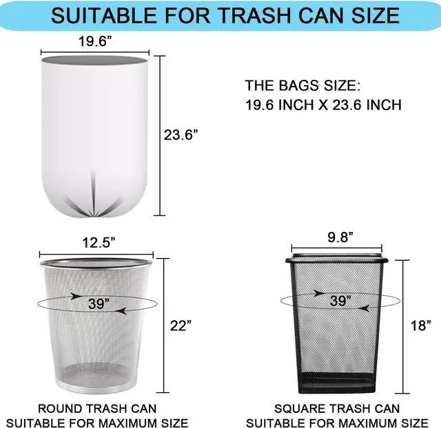 Alt view image 2 of 6 - 6 Gallon Clear Trash Bags, Fits 5-6 Gallon Bins, 75 Counts