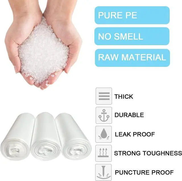Alt view image 3 of 6 - 6 Gallon Clear Trash Bags, Fits 5-6 Gallon Bins, 75 Counts