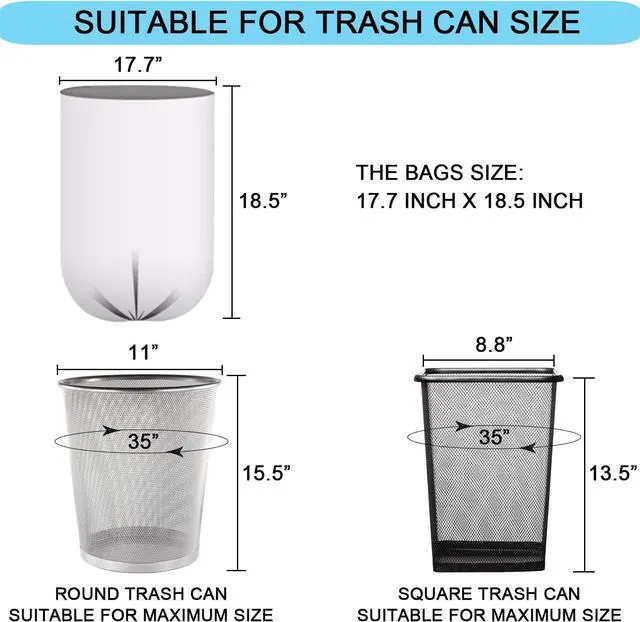 Alt view image 3 of 6 - 2 Gallon Small Plastic Trash Bags, 7.5 Liters Wastebasket Liners 100 Count