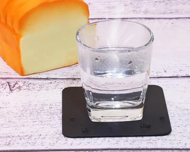 Alt view image 3 of 7 - Mini Skater 3pcs Silicone Bar Coaster Square Modern Cup Drink Mat Plate Creative Rug Mug Pad for Table Countertop Desk Cold Hot Drink Coffee Tea Kitchen Home Decor,3.93in (Black & Brown & Gray)