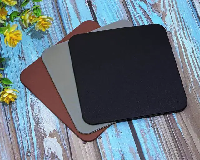 Alt view image 4 of 7 - Mini Skater 3pcs Silicone Bar Coaster Square Modern Cup Drink Mat Plate Creative Rug Mug Pad for Table Countertop Desk Cold Hot Drink Coffee Tea Kitchen Home Decor,3.93in (Black & Brown & Gray)