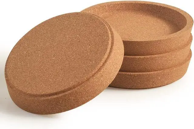Main image of ionEgg Cork Coasters, Etra Thick with Rising Rim Reusable Absorbent Cup Coaster, Stackable, Pack of 4