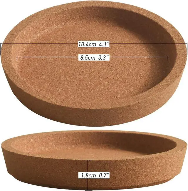 Alt view image 2 of 6 - ionEgg Cork Coasters, Etra Thick with Rising Rim Reusable Absorbent Cup Coaster, Stackable, Pack of 4