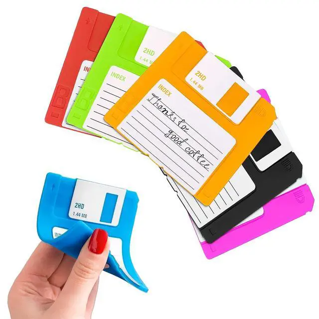Main image of Floppy Disk Coasters Set of 6, 3.54 in, Colorful Retro 90s Design