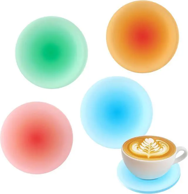 Main image of 4 Pack Colorful Acrylic Round Coasters, 3.8 Inch