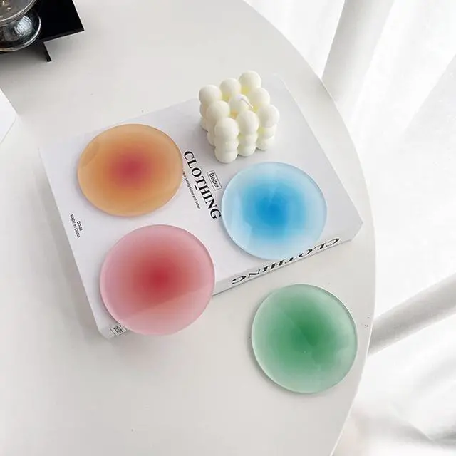 Alt view image 3 of 7 - 4 Pack Colorful Acrylic Round Coasters, 3.8 Inch