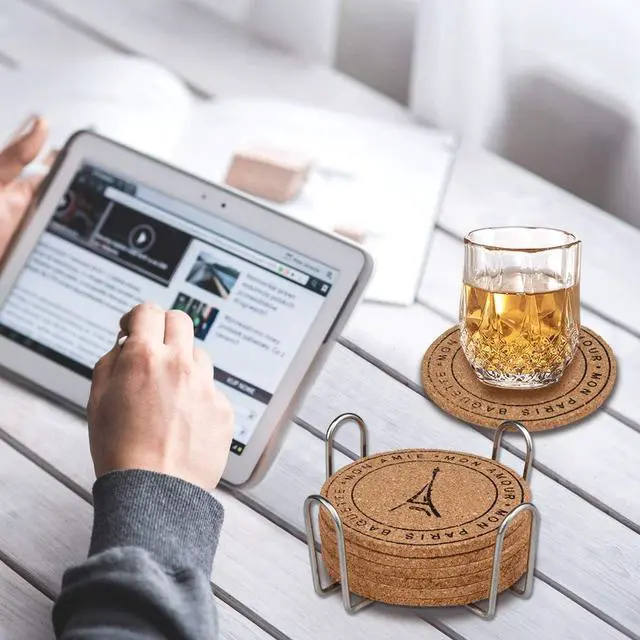 Alt view image 7 of 7 - 2 Pieces 4.5 Inch Stainless Steel Coasters Holder Storage for Both Round and Square Coasters, Hold Up 4 to 7