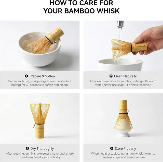 Alt view image 6 of 7 - MatchAiA Premium Bamboo Matcha Whisk (Chasen) - Handcrafted Traditional 100-Prong Japanese Tea Whisk for Ceremonial Matcha & Modern Lattes