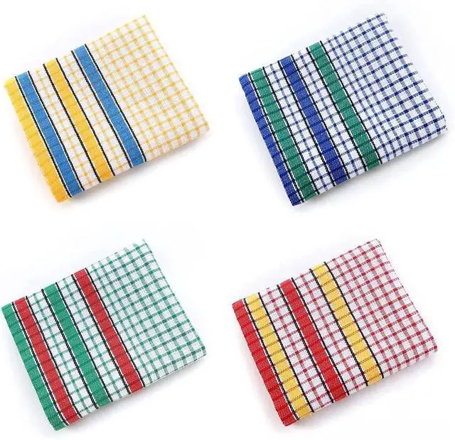 Alt view image 6 of 7 - Large Kitchen Dish Towels, 16 Inch x 26 Inch Bulk Absorbent Cotton Kitchen Towels, 4 Pack Bright Colorful Tea/Bar Towel for Washing Drying Dishes and Household