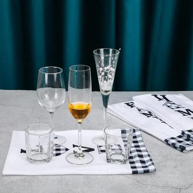 Alt view image 4 of 6 - Tegeme 3 Pieces Christmas Buffalo Plaid Kitchen Towel, Black and White