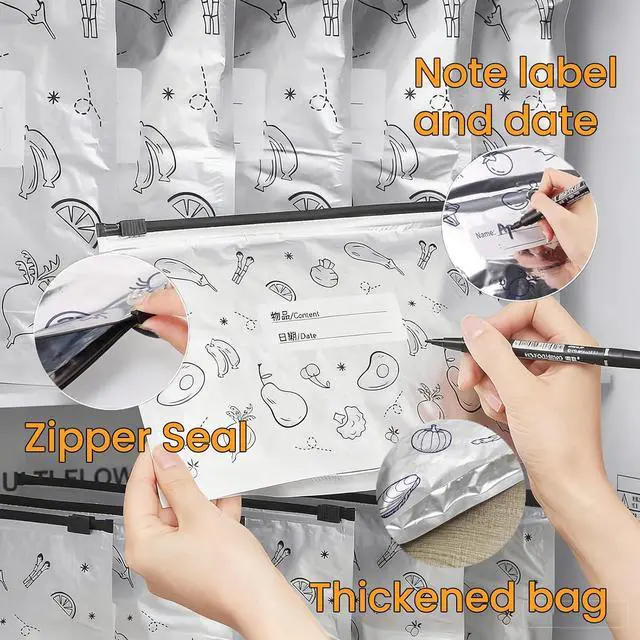 Alt view image 4 of 6 - 30Pcs Reusable Aluminum Foil Sealable Storage Bags(10*S+10*M+10*L)