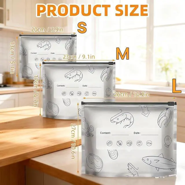 Alt view image 6 of 6 - 30Pcs Reusable Aluminum Foil Sealable Storage Bags(10*S+10*M+10*L)