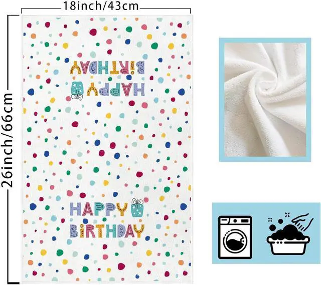 Alt view image 5 of 5 - XCHI Happy Birthday Gifts Dish Towels Set of 2 Home Decorations 18x26 Inch