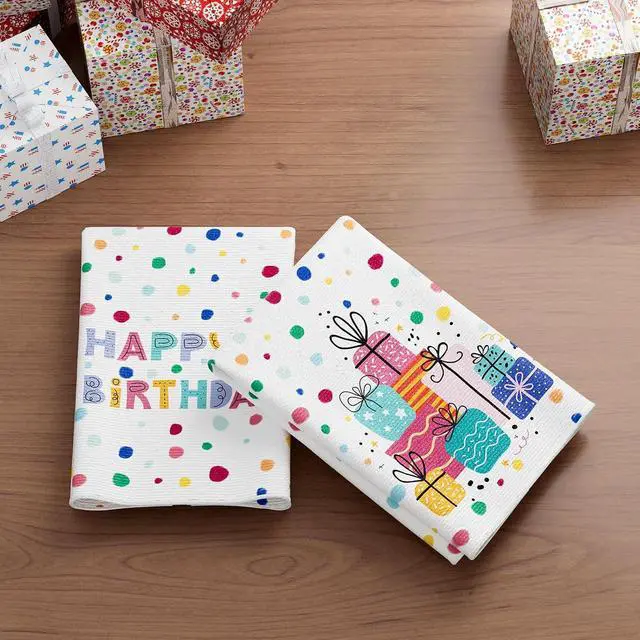 Alt view image 4 of 5 - XCHI Happy Birthday Gifts Dish Towels Set of 2 Home Decorations 18x26 Inch