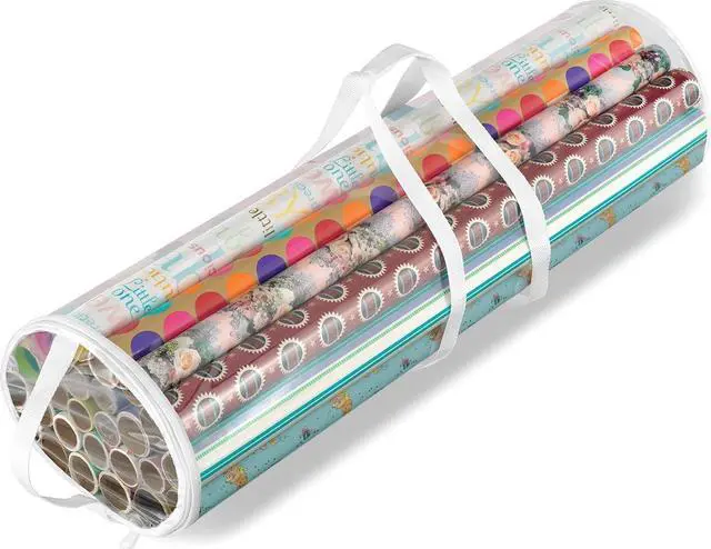 Main image of Whitmor 6044-4924 Clear Gift Wrap Organizer - Zippered Storage for 25 Rolls
