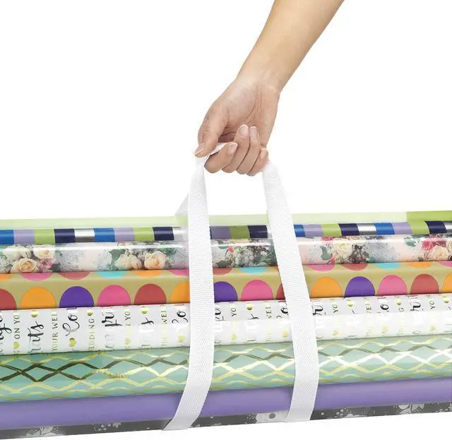 Alt view image 5 of 7 - Whitmor 6044-4924 Clear Gift Wrap Organizer - Zippered Storage for 25 Rolls