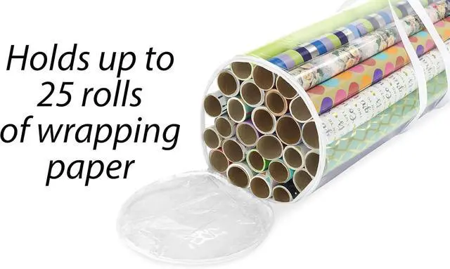 Alt view image 6 of 7 - Whitmor 6044-4924 Clear Gift Wrap Organizer - Zippered Storage for 25 Rolls