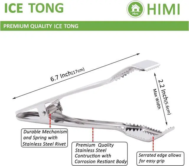 Alt view image 2 of 5 - HINMAY Ice Tongs for Ice Bucket 6-3/4 Inch, Set of 2