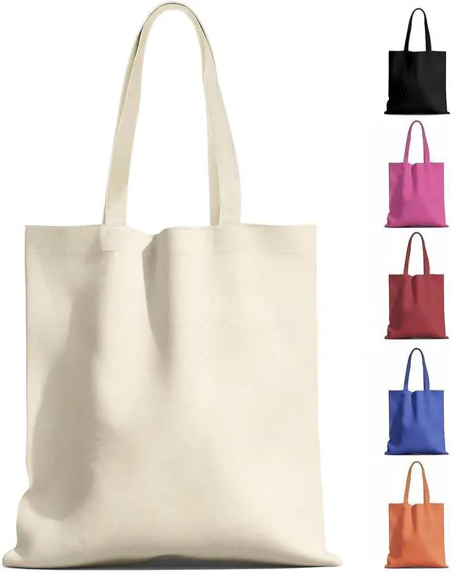 Main image of 1-200 Pack Available Canvas Reusable Tote Bags with Handle, 1 Pack