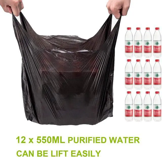 Alt view image 6 of 7 - LazyMe Black Plastic Bags with Handles, T Shirt Bags 12x20 Inch, 50 Count