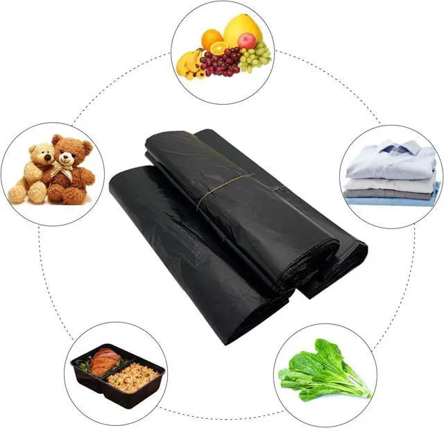 Alt view image 7 of 7 - LazyMe Black Plastic Bags with Handles, T Shirt Bags 12x20 Inch, 50 Count