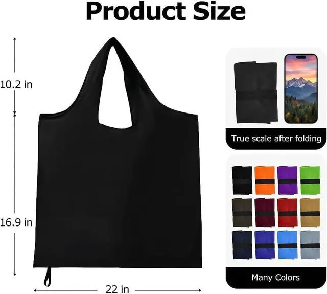 Alt view image 2 of 5 - Foldable Shopping Bag, Reusable Grocery Bag Holder, Tote Bags