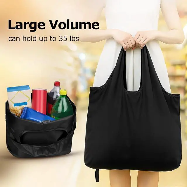 Alt view image 5 of 5 - Foldable Shopping Bag, Reusable Grocery Bag Holder, Tote Bags