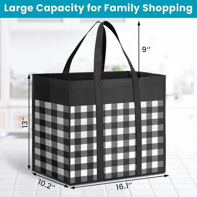 Alt view image 3 of 6 - WOWBOX Reusable Grocery Bags, Foldable Reusable Shopping Tote Bags