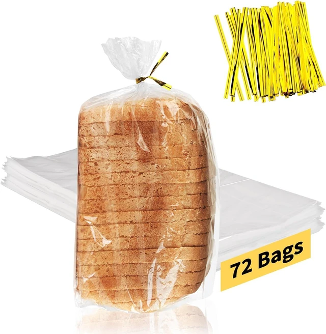 Main image of Bread Bags,72 Pack Plastic Bread Bags for Homemade Bread,Bread Loaf Bags