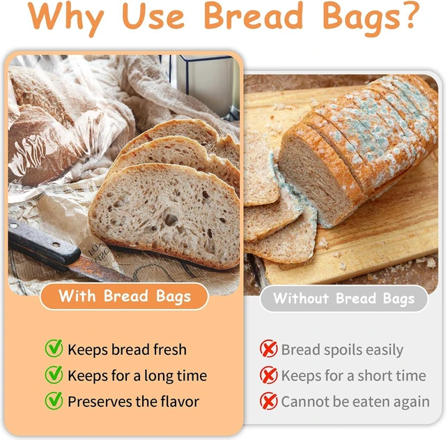Alt view image 4 of 7 - Bread Bags,72 Pack Plastic Bread Bags for Homemade Bread,Bread Loaf Bags