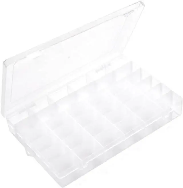 Main image of Clear Visible Plastic Storage Box with Removable Dividers, 36 Grids, Suitable for Jewelry, Screws Hardware Accessories Organizer, Crafts, Fishing Tackle