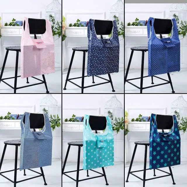 Alt view image 3 of 5 - Cloth Tote Bags, Reusable, Foldable, Recycle for Shopping, Fits in Pocket, Eco Friendly for Groceries, Water Resistant, Lightweight, Strong & Durable Large (6Pack)