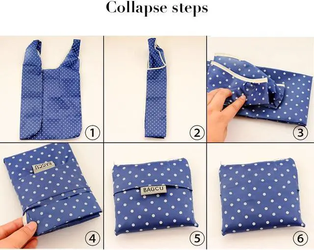 Alt view image 4 of 5 - Cloth Tote Bags, Reusable, Foldable, Recycle for Shopping, Fits in Pocket, Eco Friendly for Groceries, Water Resistant, Lightweight, Strong & Durable Large (6Pack)