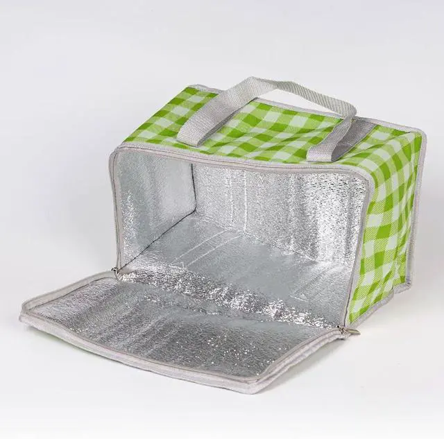 Alt view image 3 of 7 - Insulated Picnic Cooler Bag - Zippered Top, Keeps Hot or Cold - Perfect for Picnics, Beach, Food Delivery & Outdoor (13.8x7.9x7.9 in)