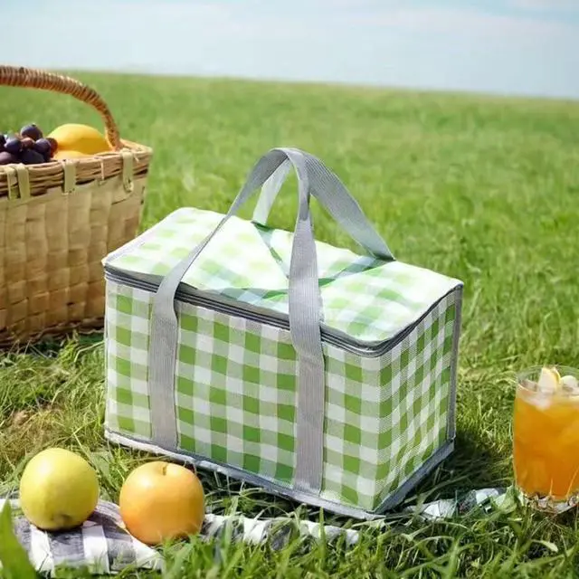 Alt view image 5 of 7 - Insulated Picnic Cooler Bag - Zippered Top, Keeps Hot or Cold - Perfect for Picnics, Beach, Food Delivery & Outdoor (13.8x7.9x7.9 in)
