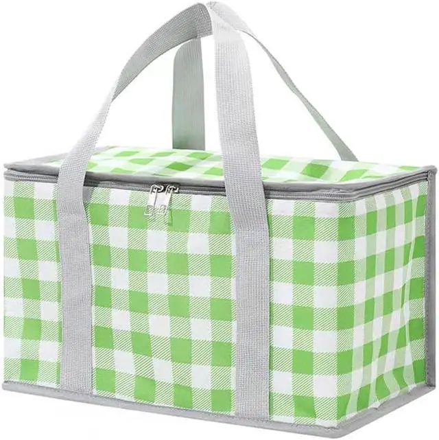 Alt view image 7 of 7 - Insulated Picnic Cooler Bag - Zippered Top, Keeps Hot or Cold - Perfect for Picnics, Beach, Food Delivery & Outdoor (13.8x7.9x7.9 in)
