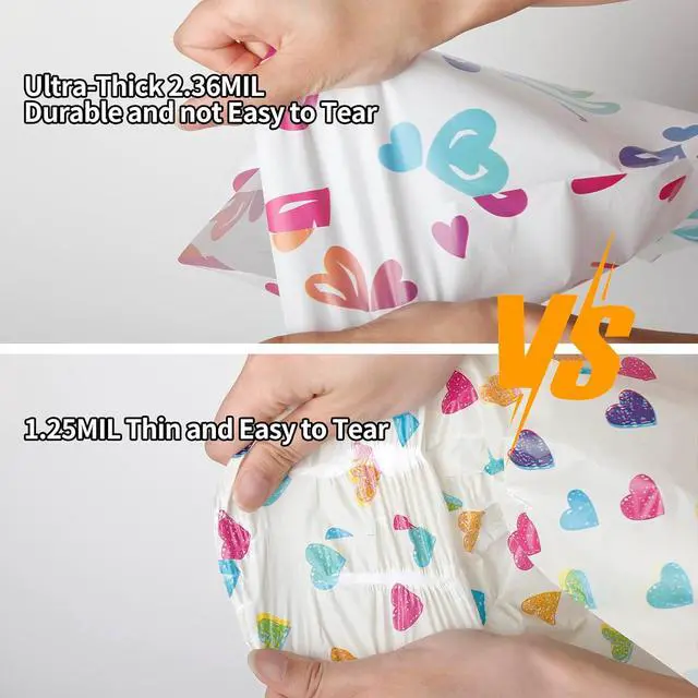 Alt view image 2 of 7 - WAKAKO Thank You Bags for Business Small, 2.36Mil Plastic Shopping Retail Gift Bags for Party Clothes Boutique 50 Pack (25X35cm)