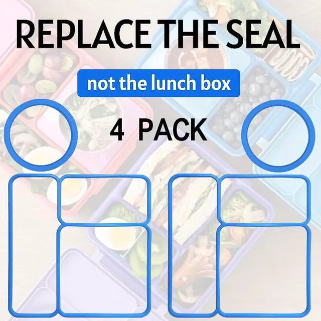 Alt view image 2 of 7 - 4-Pack Lid Seal Gaskets for OmieBox Kids Bento Box, Orange