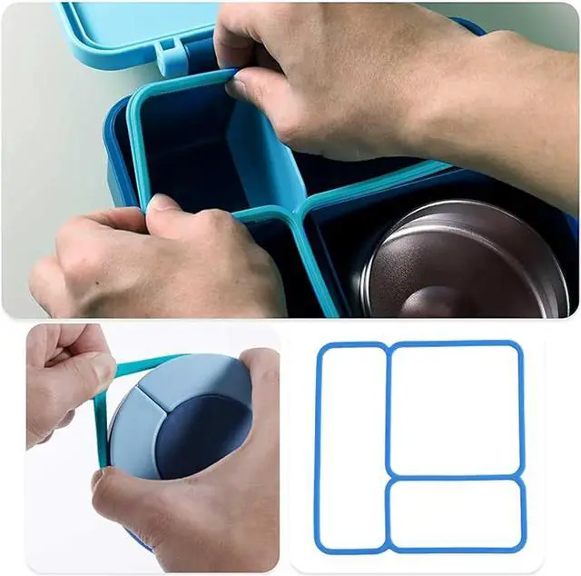 Alt view image 6 of 7 - 4-Pack Lid Seal Gaskets for OmieBox Kids Bento Box, Orange