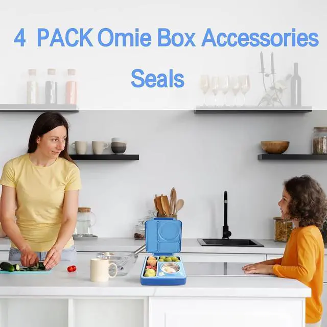 Alt view image 7 of 7 - 4-Pack Lid Seal Gaskets for OmieBox Kids Bento Box, Orange