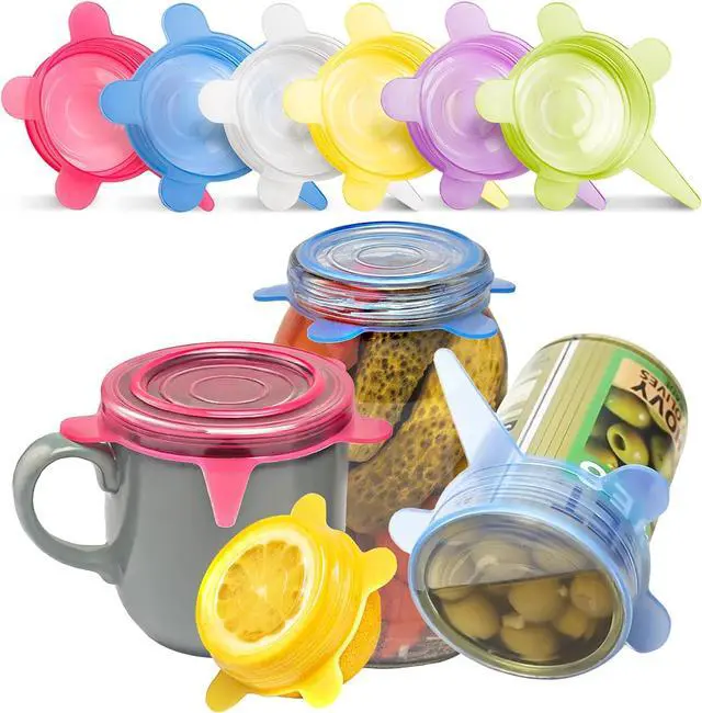 Main image of Orblue Reusable Silicone Stretch Lids 6-Pack Small for Fresh Food Storage - Seal in Flavors, Keep Food Fresh and Reduce Waste Multicolored