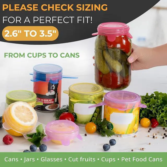 Alt view image 3 of 6 - Orblue Reusable Silicone Stretch Lids 6-Pack Small for Fresh Food Storage - Seal in Flavors, Keep Food Fresh and Reduce Waste Multicolored