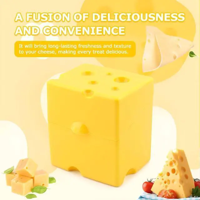 Alt view image 6 of 7 - Sliced Cheese Storage Container, Plastic Cheese Slice Keeper for Fridge with Butter Cu-tter, Flipped Lid Chees e Saver Holder, Airtight, Keeps Chees e Fresh Longer(COLOR:Yellow)